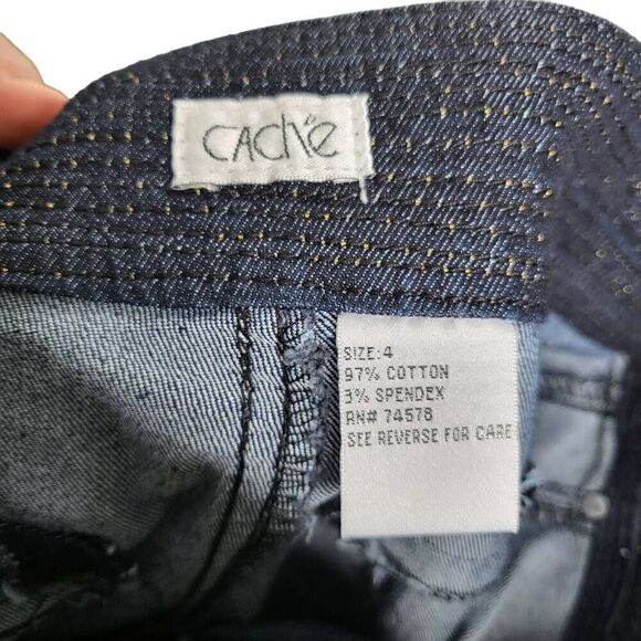 Cache Flare Leg Gold Accents Jeans Size 4 - Picture 9 of 9